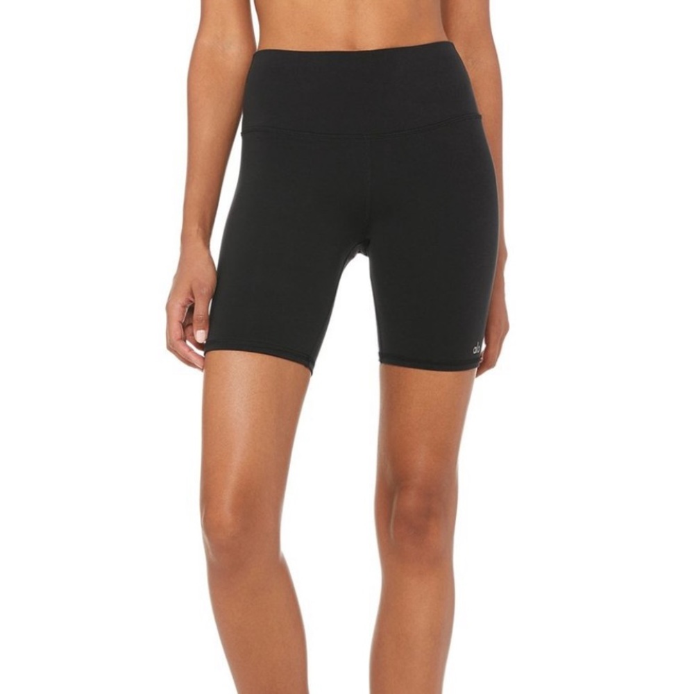 Alo Yoga High Waisted Black Bike Shorts